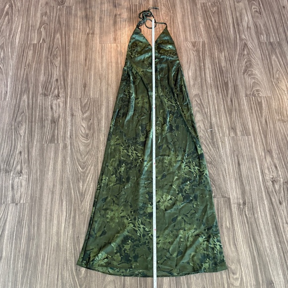 Womens Park & Fifth Griffith Dress Green Floral Halter Open Back XXS - Picture 6 of 8